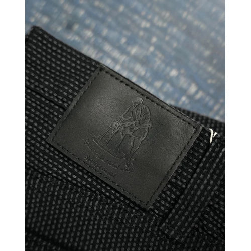 Pure Blue Japan 1170-2 BK Sashiko Pants Gray x Black Relaxed Tapered Black