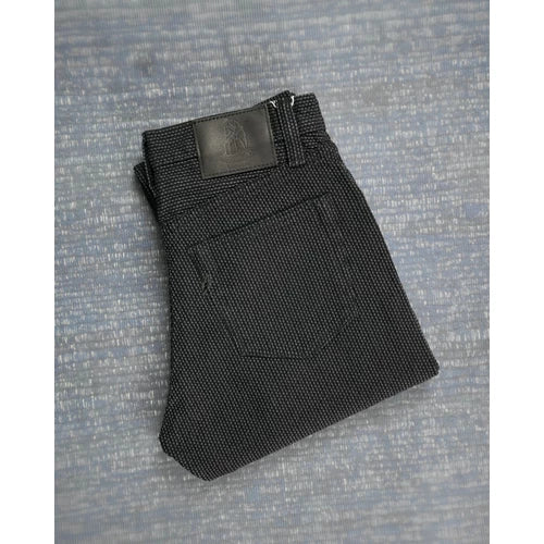 Pure Blue Japan 1170-2 BK Sashiko Pants Gray x Black Relaxed Tapered Black