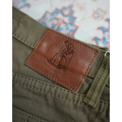 Pure Blue Japan 1175 OLV Heavy Duck Cloth Olive Relaxed Tapered