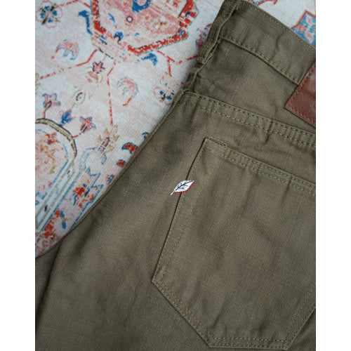 Pure Blue Japan 1175 OLV Heavy Duck Cloth Olive Relaxed Tapered