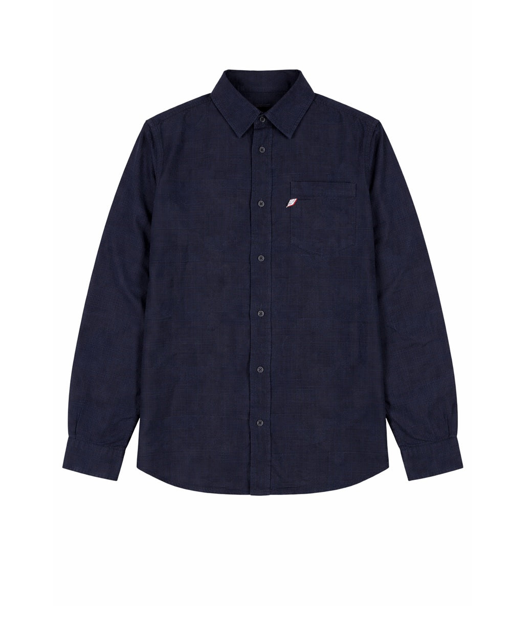 Pure Blue Japan Jacquard Patchwork Shirt long sleeve shirt 2239-ID