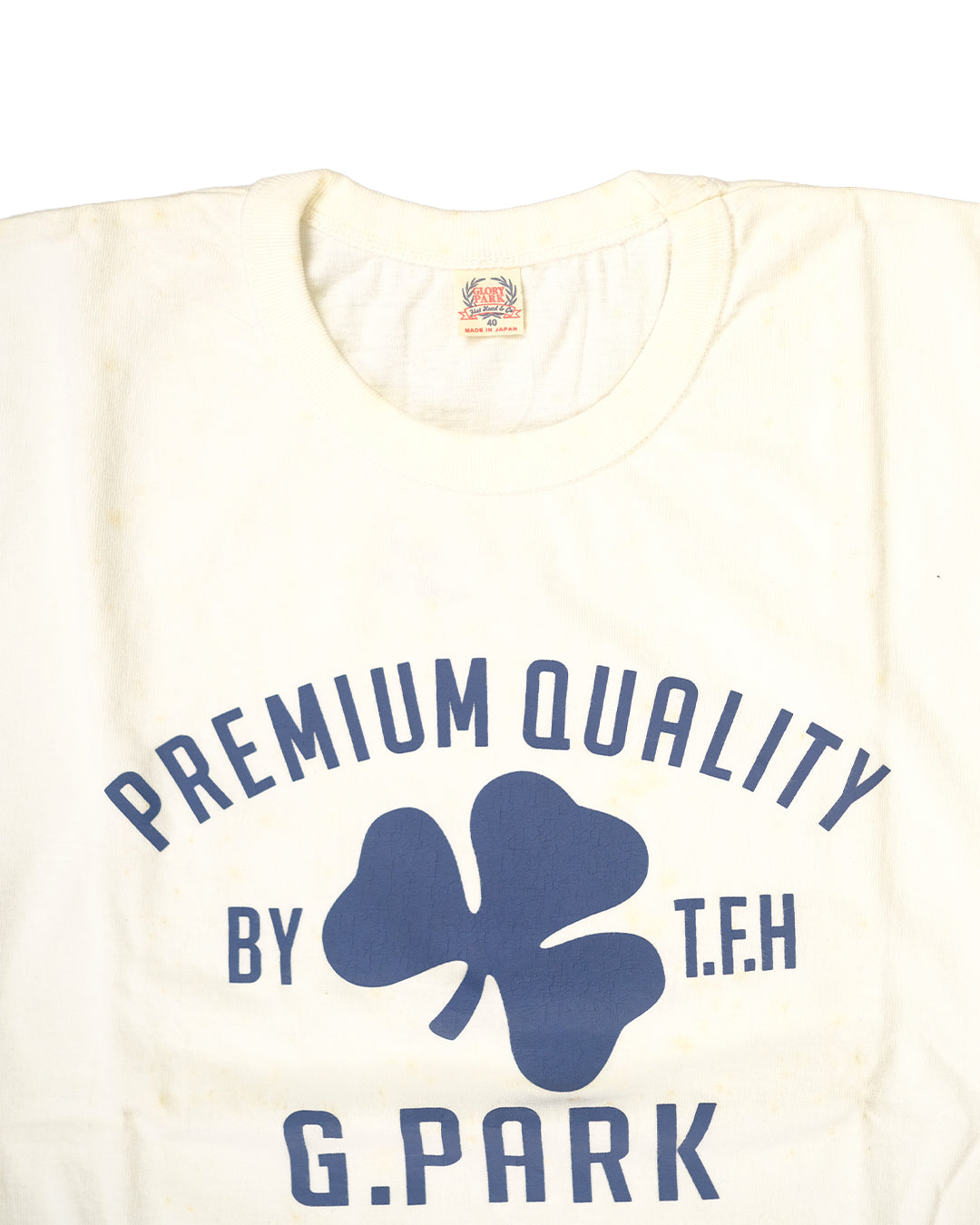 The Flat Head T-Shirt TD-44W G PARK WHITE