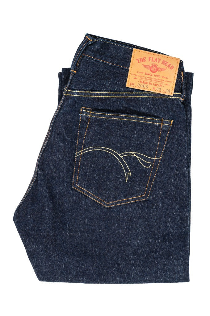 The Flat Head FN-3005 Straight Jeans Selvedge One Wash Indigo