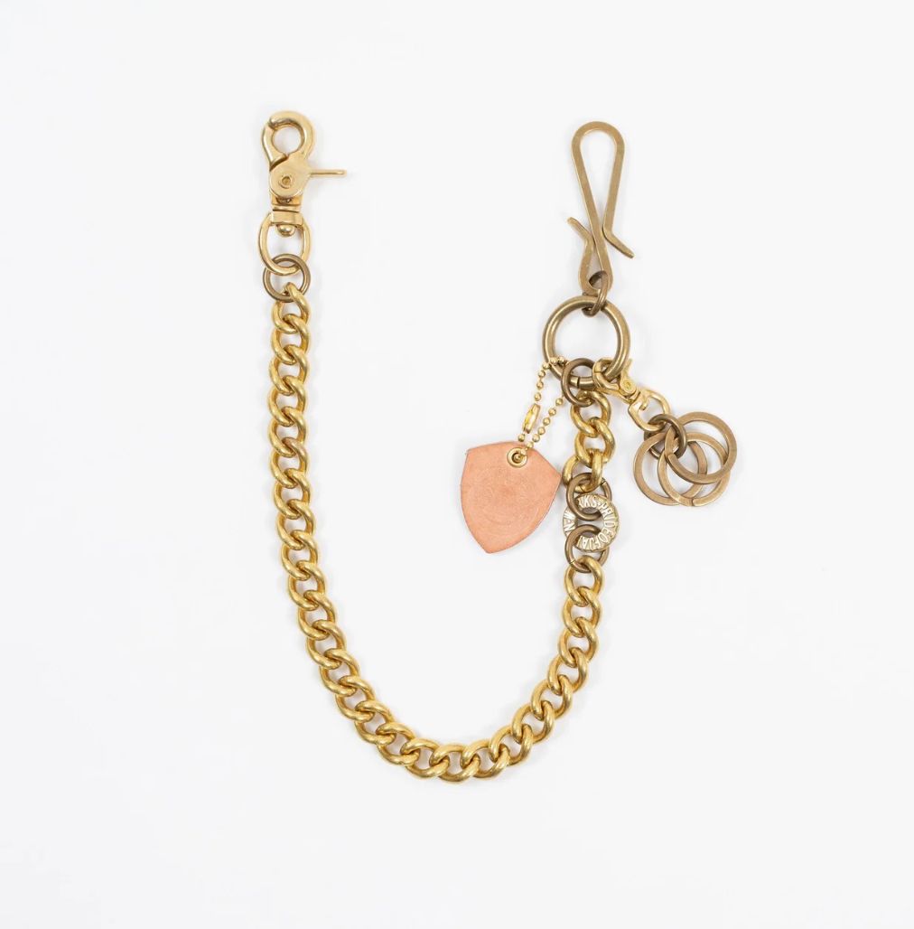 Iron Heart Wallet Chain With Hook And Rings -Brass W-6