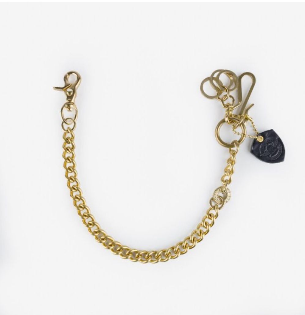 Iron Heart Wallet Chain With Hook And Rings -Brass W-6