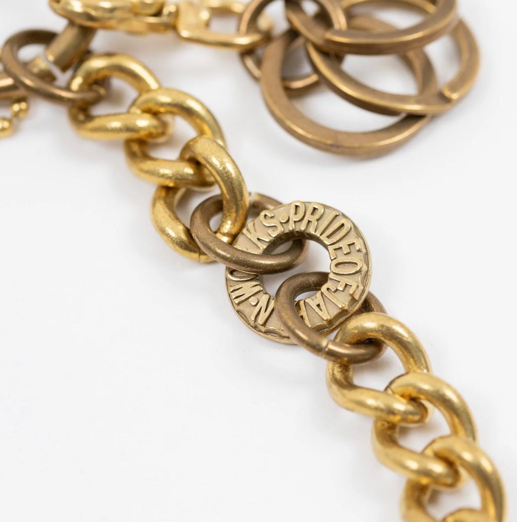 Iron Heart Wallet Chain With Hook And Rings -Brass W-6