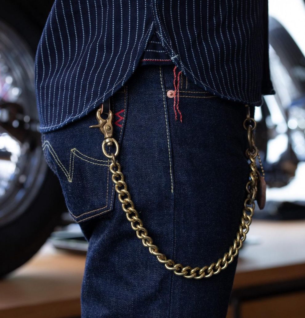 Iron Heart Wallet Chain With Hook And Rings -Brass W-6