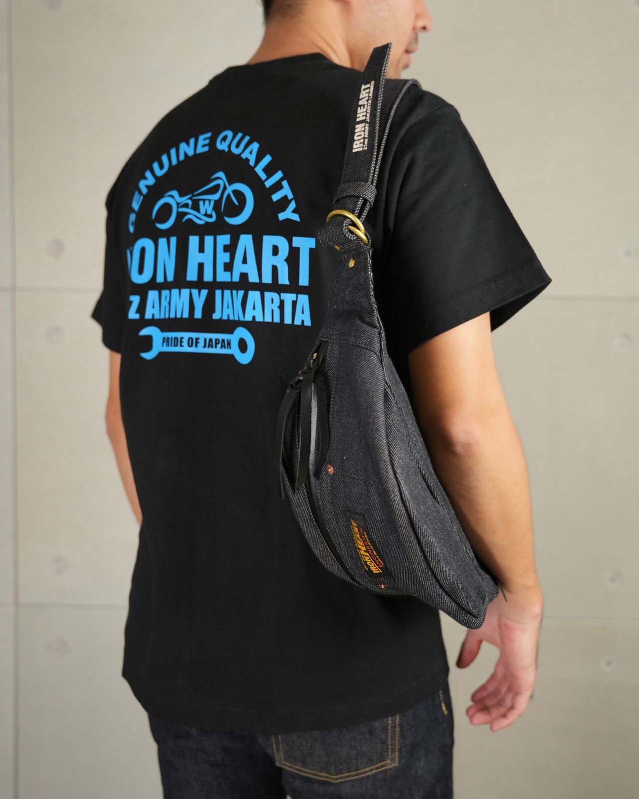 Iron Heart IHE-37-IND Special LIMBRO X IH PARTY 21oz Selvedge Denim Waist Bag - Indigo