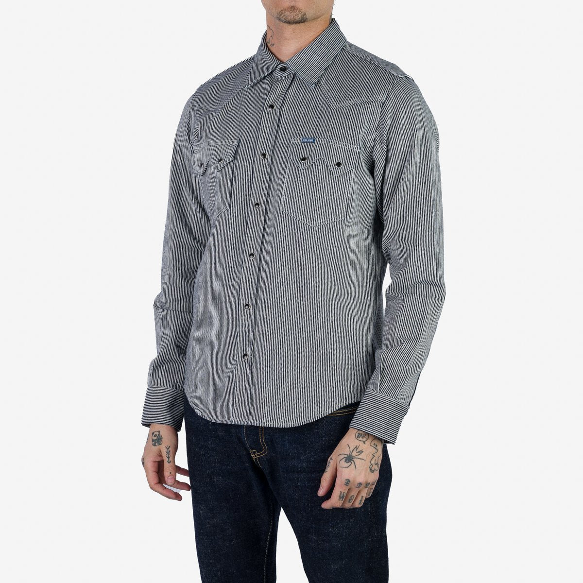 Iron Heart Shirt IHSH-365-IND 8 oz Herringbone Hickory Stripe Shirt