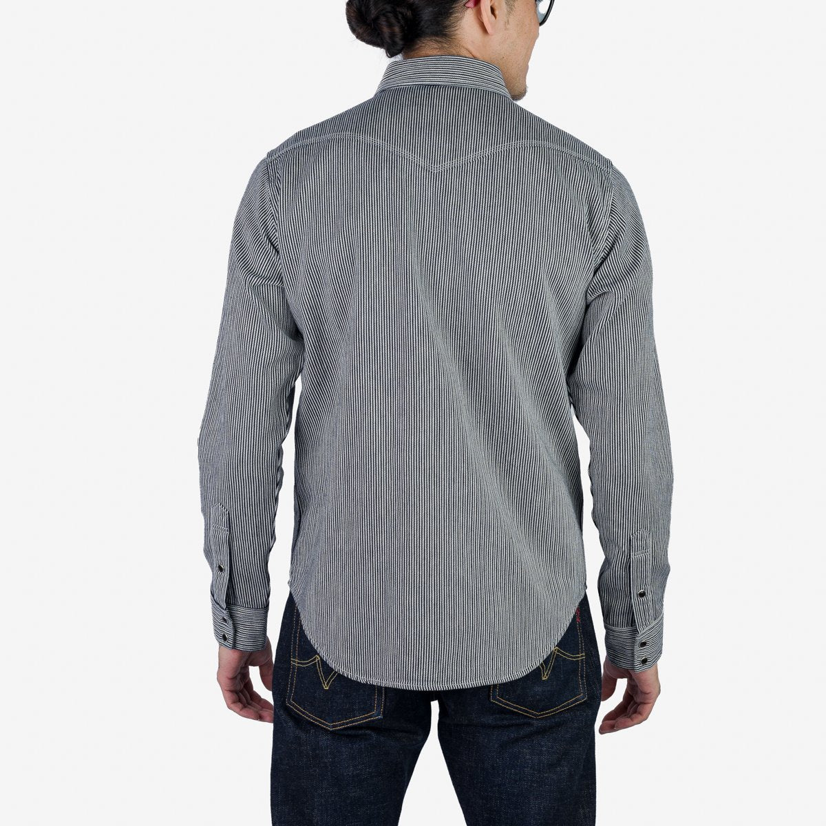 Iron Heart Shirt IHSH-365-IND 8 oz Herringbone Hickory Stripe Shirt
