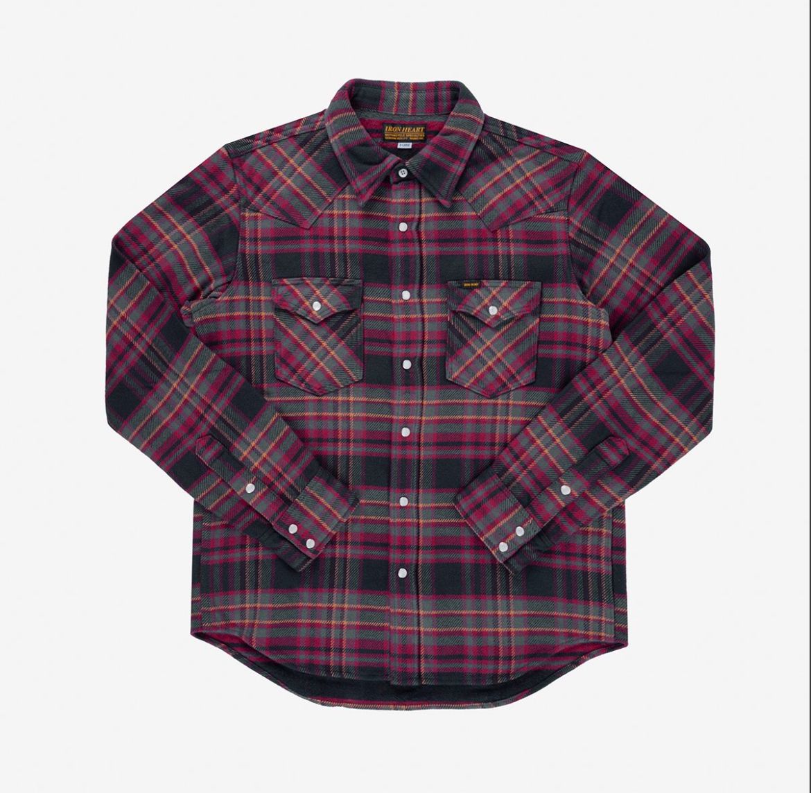 Iron Heart IHSH-403 Ultra Heavy Flannel Line Check Western Shirt