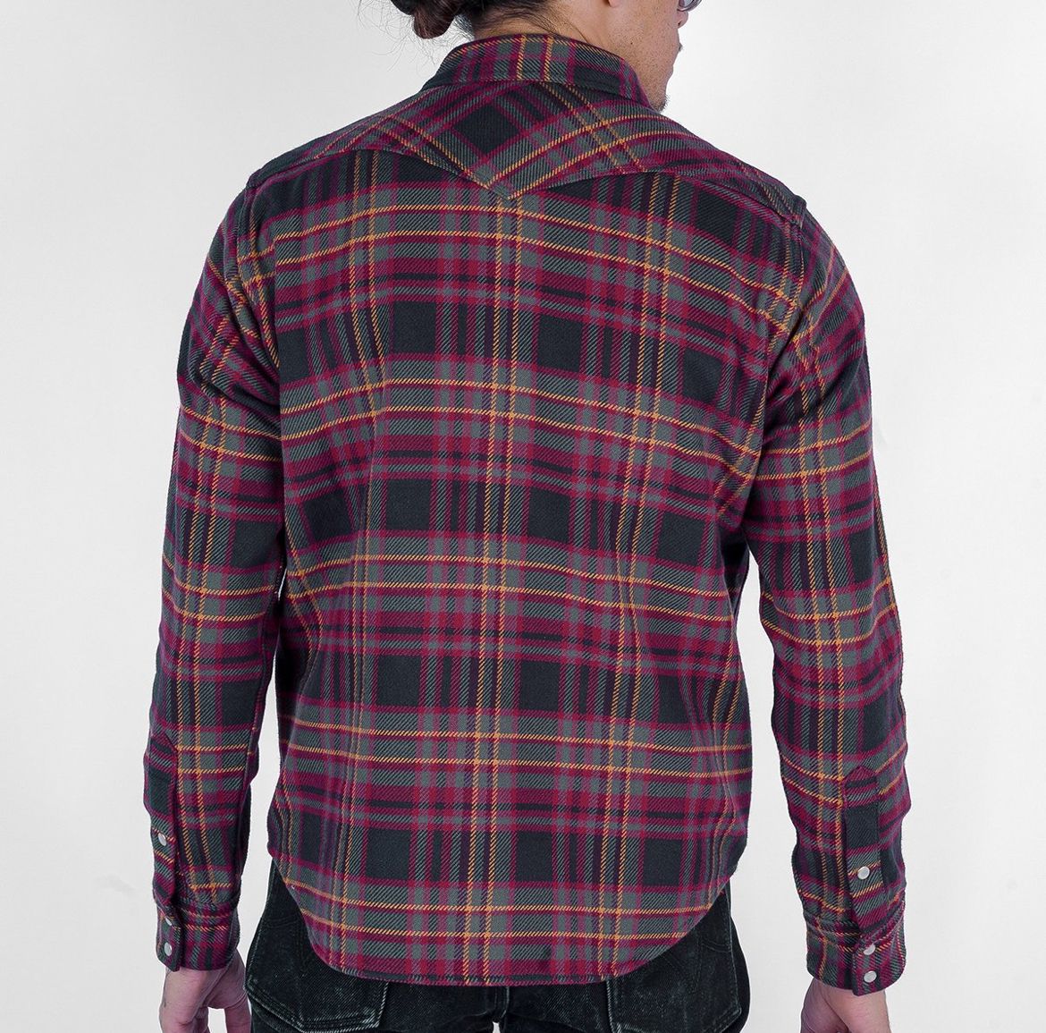 Iron Heart IHSH-403 Ultra Heavy Flannel Line Check Western Shirt