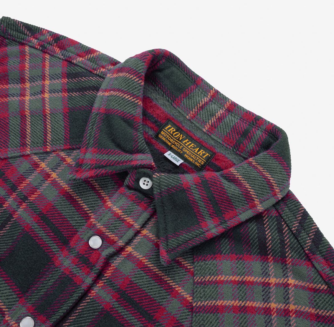 Iron Heart IHSH-403 Ultra Heavy Flannel Line Check Western Shirt