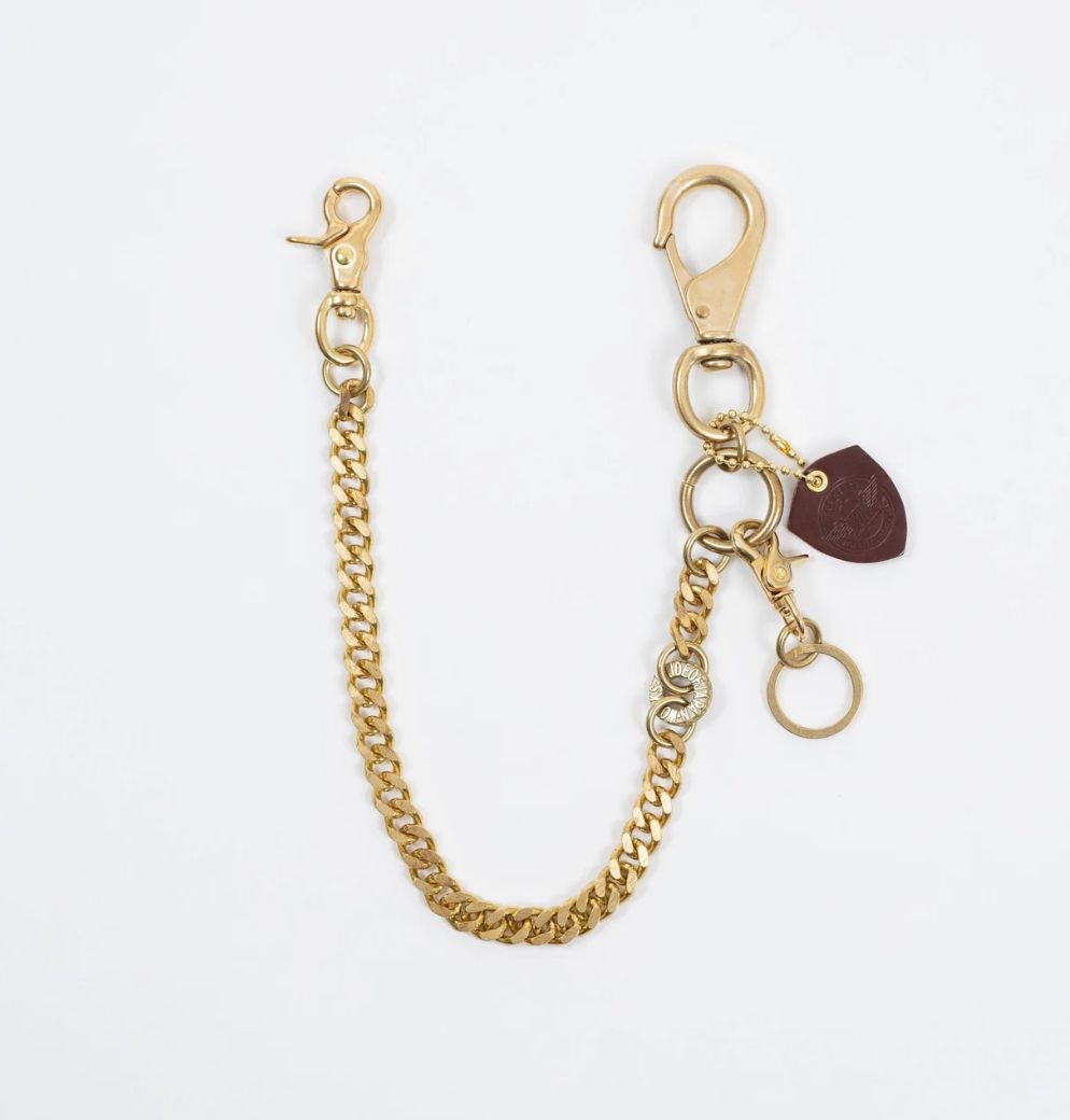 Iron Heart Wallet Chain With Large Clip And Keyring -Brass W-15
