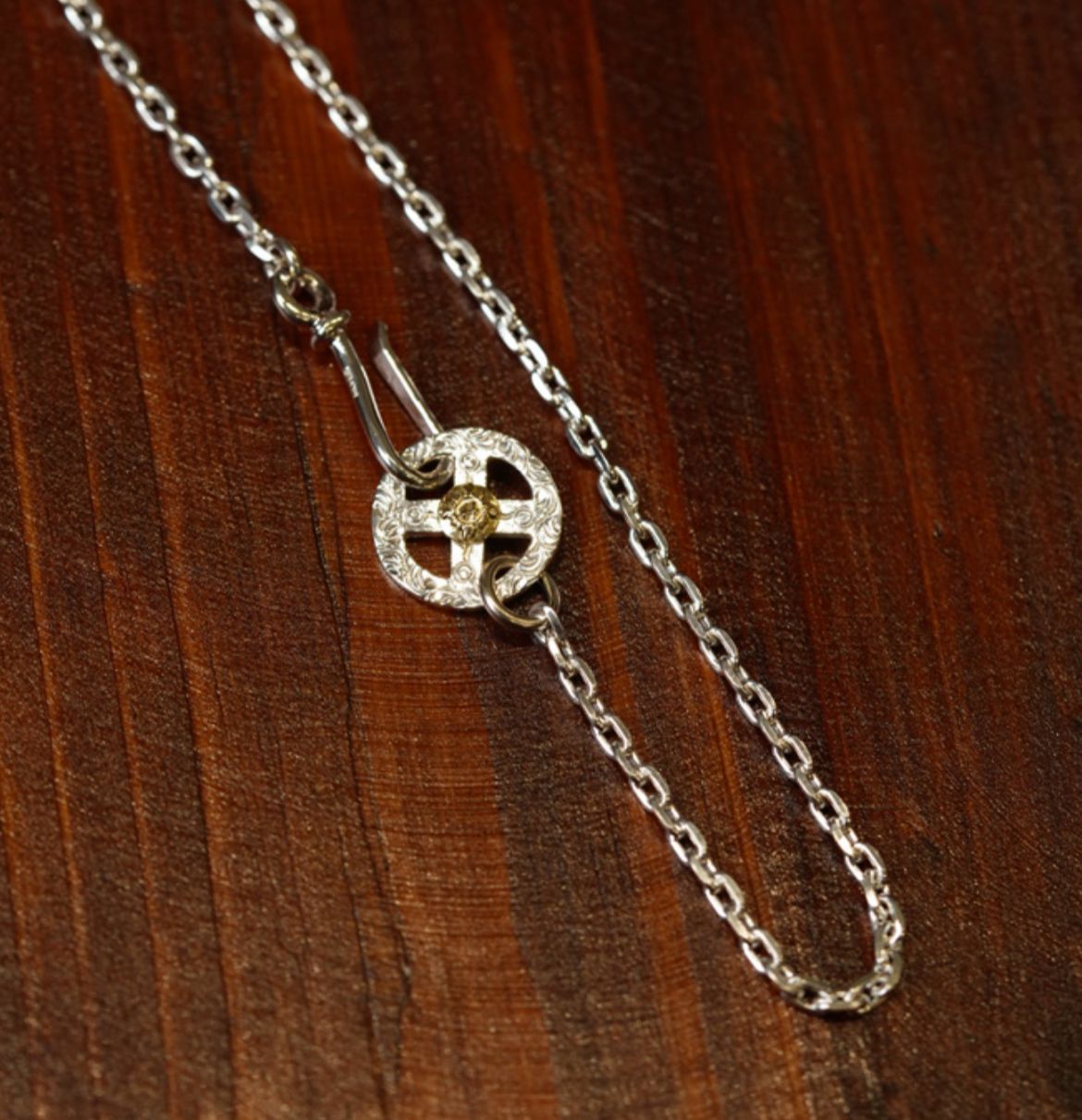 First Arrow's Silver O-062+P-077C Chain S+ Medicine Wheel With K18 60cm