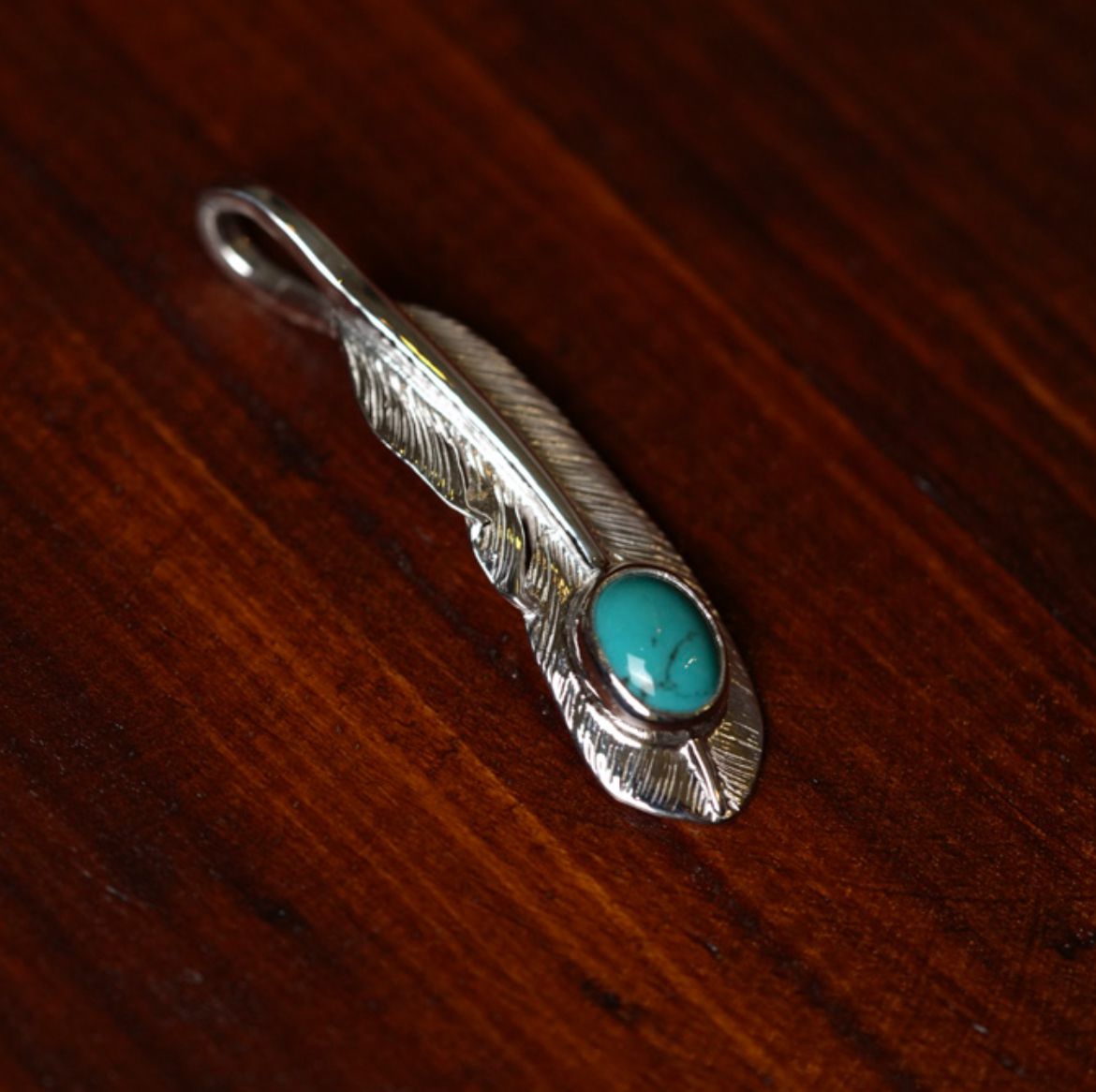 First Arrow's Silver P-006L Feather (S) With Turquoise
