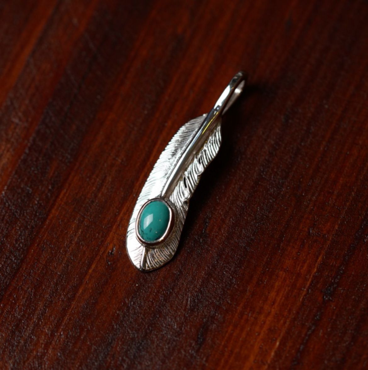 First Arrow's Silver P-006R Feather (S) With Turquoise