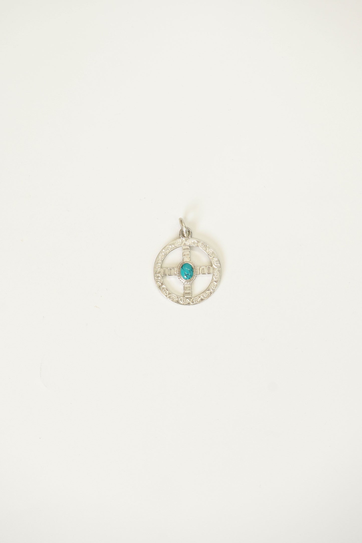 First Arrows Medicine Wheel with Turquoise Pendant P-160