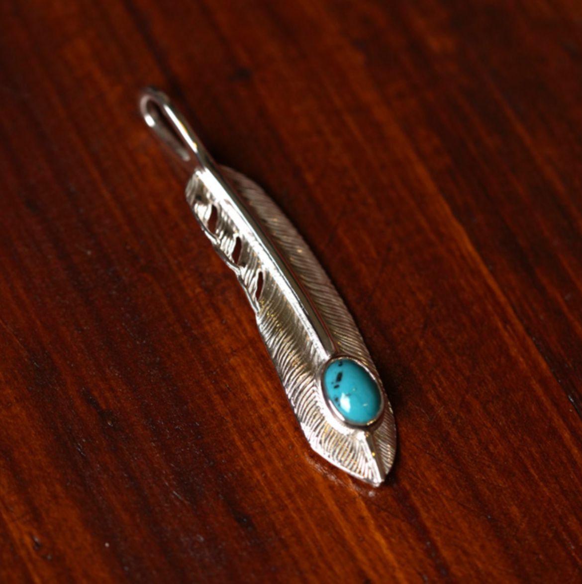 First Arrow's Silver P-521L Feather With Turquoise (M)