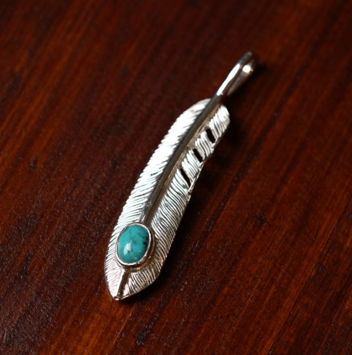 First Arrow's Silver P-521R Feather With Turquoise (M)