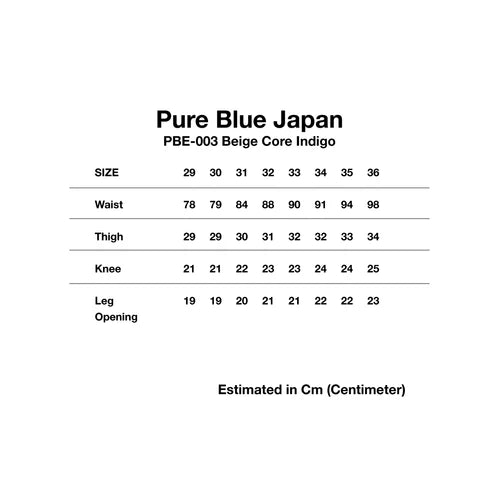 Pure Blue Japan PBE 003 Beige Core 17.5oz Regular Straight