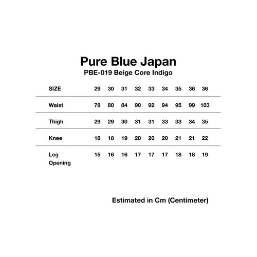 Pure Blue Japan PBE 019 Beige Core 17.5oz Relaxed Tapered