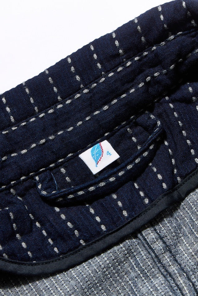 Pure Blue Japan 6222-1 Stitch Stripe Tailored Work Jacket Indigo x Thick Stripe