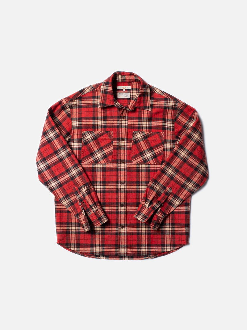 Filip Flannel Shirt Red – Limbro Denim - Main Image