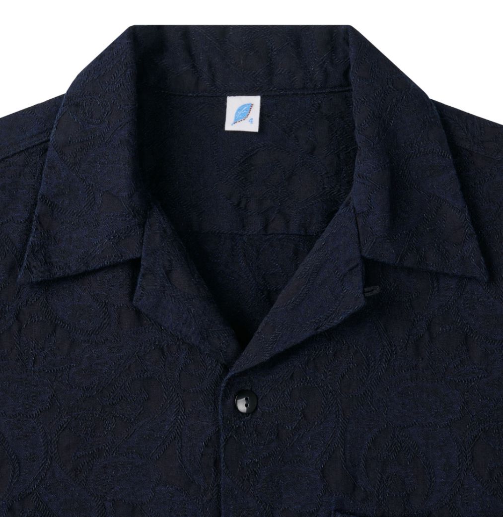 Pure Blue Japan SS-2227-1 Jacquard Shirt Paisley
