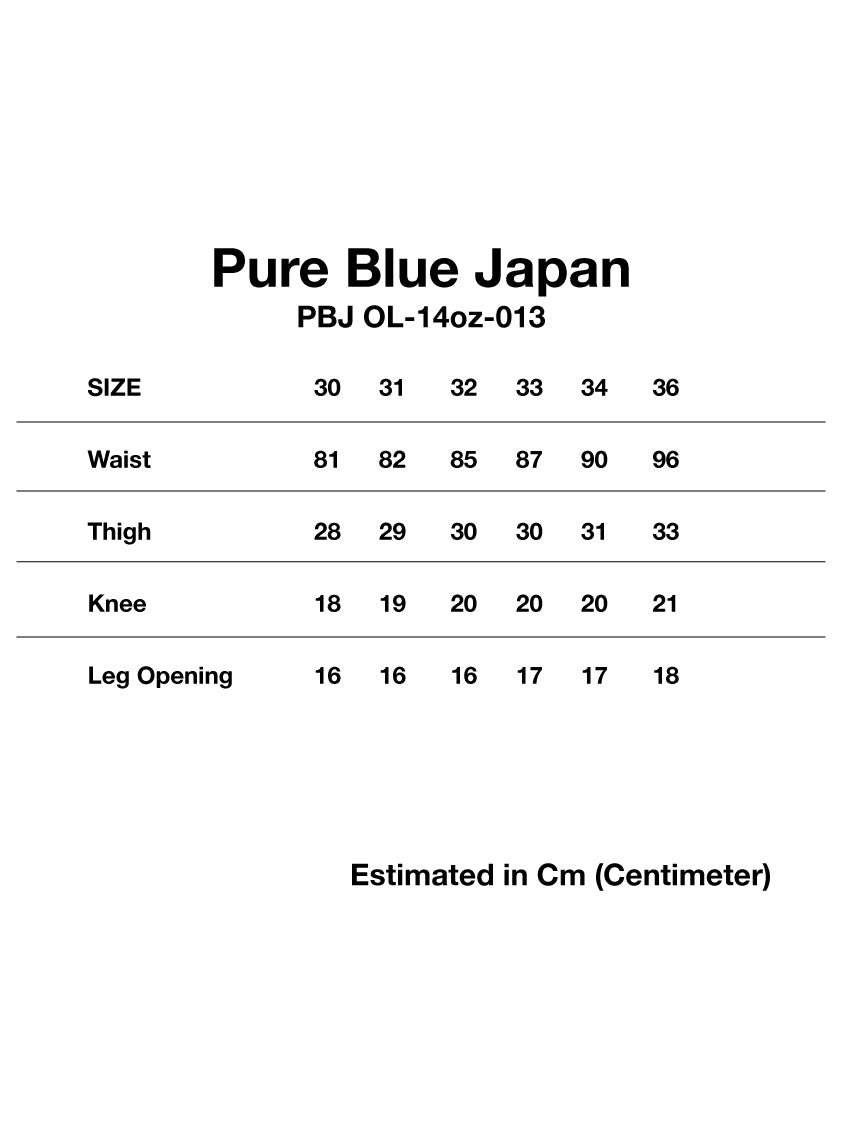 Pure Blue Japan OL-14oz-013 Olive Sulphur Dyed Jeans