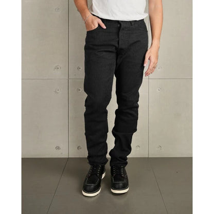 Pure Blue Japan 1170-2 BK Sashiko Pants Gray x Black Relaxed Tapered Black