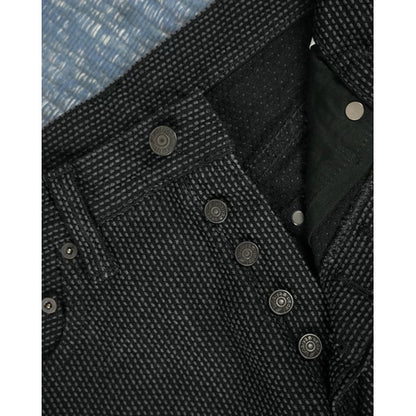 Pure Blue Japan 1170-2 BK Sashiko Pants Gray x Black Relaxed Tapered Black