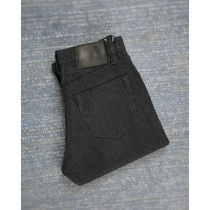 Pure Blue Japan 1170-2 BK Sashiko Pants Gray x Black Relaxed Tapered Black