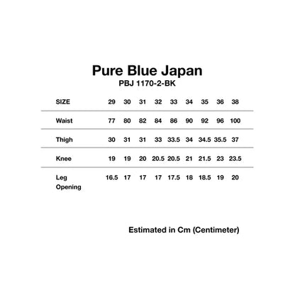 Pure Blue Japan 1170-2 BK Sashiko Pants Gray x Black Relaxed Tapered Black