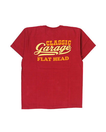 The Flat Head T-Shirt TD-58W CLASSIC GARAGE MAROON