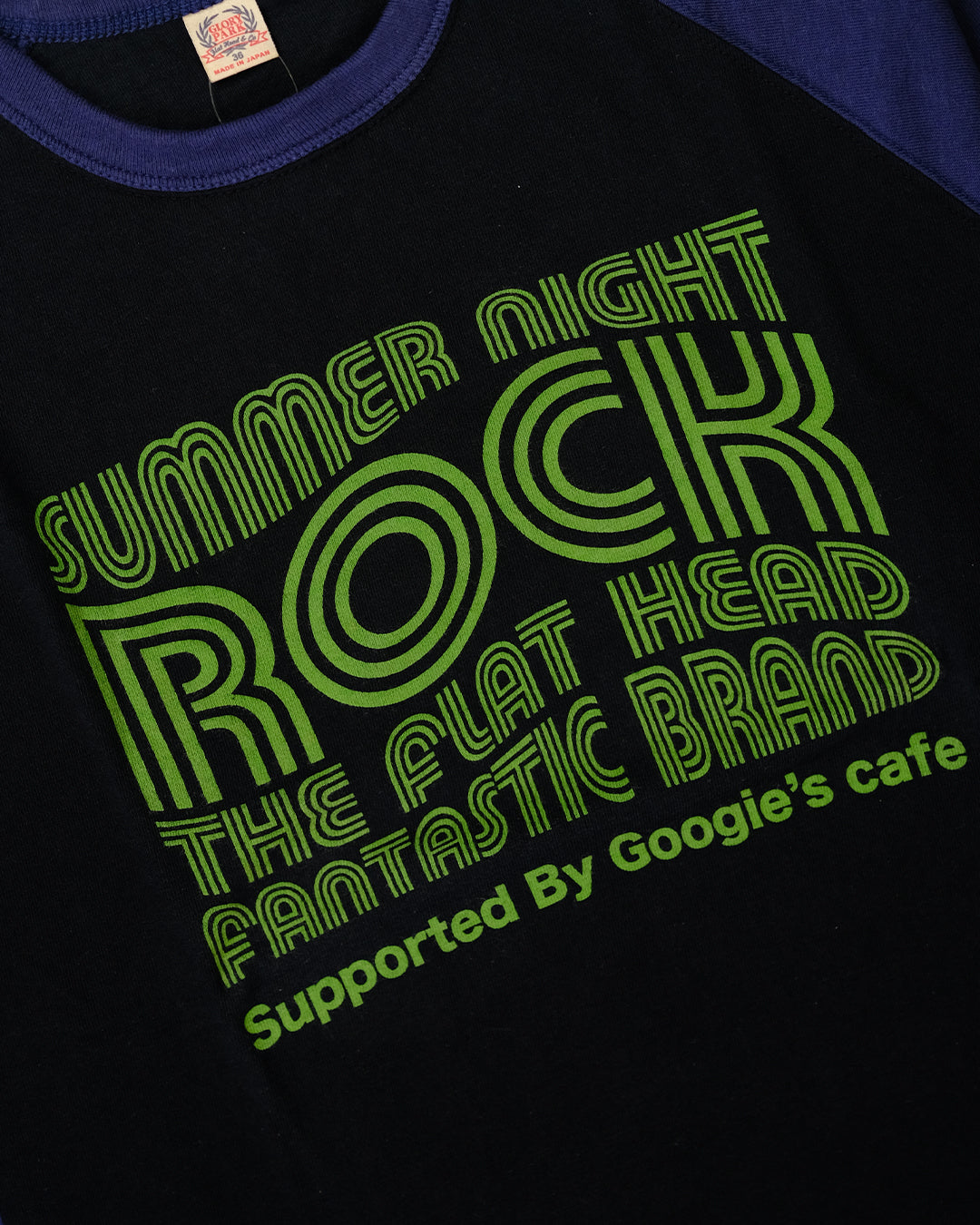 The Flat Head T-Shirt BR-14W ROCK BLACK NAVY