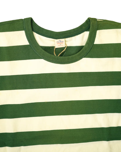 The Flat Head BORDER L/S T-Shirt BT-07W WHITE GREEN