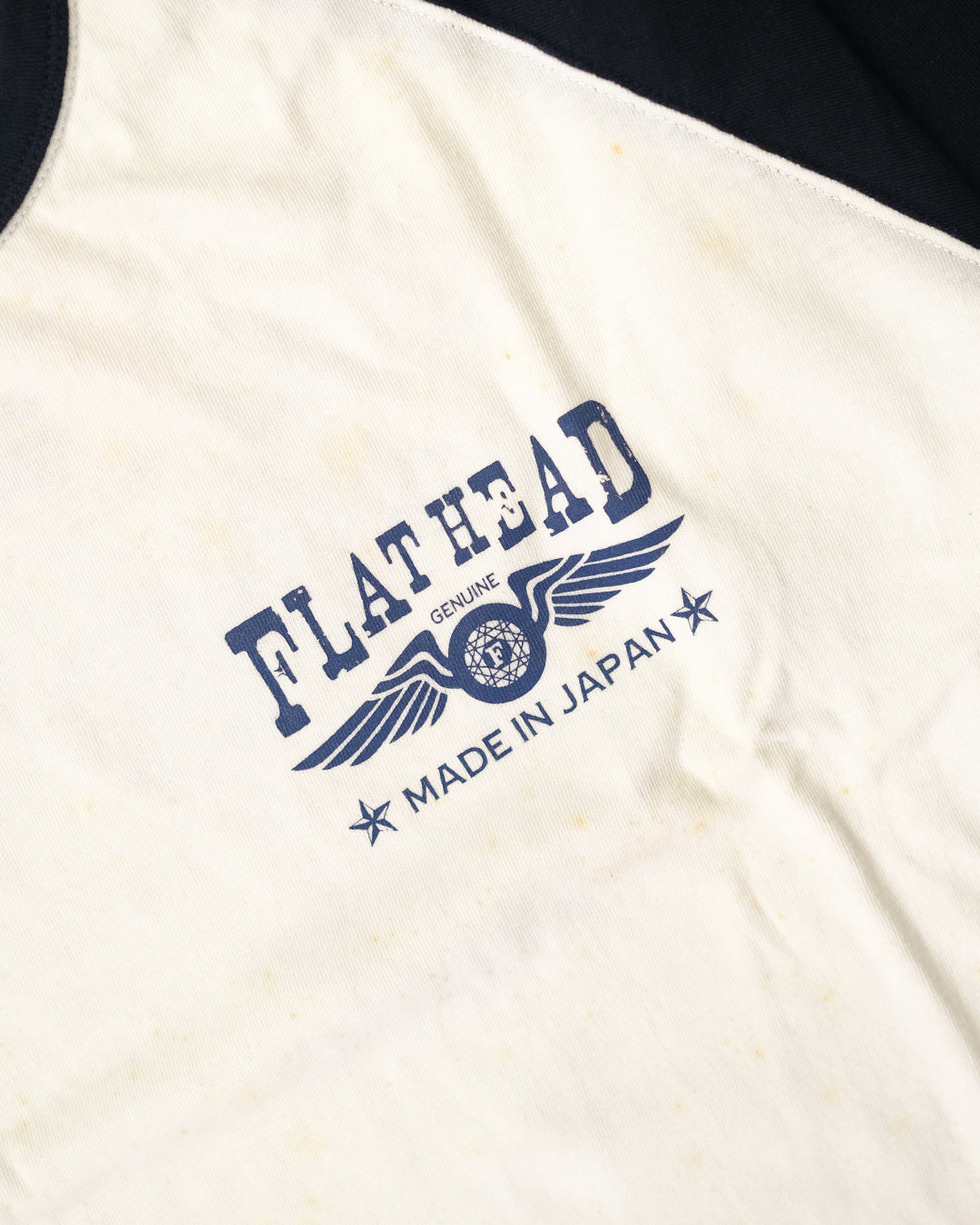 The Flat Head T-Shirt BR-16W DURABLE WEAR WHITE BLACK