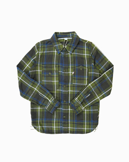 Pure Blue Japan Check Shirt 2222 Olive