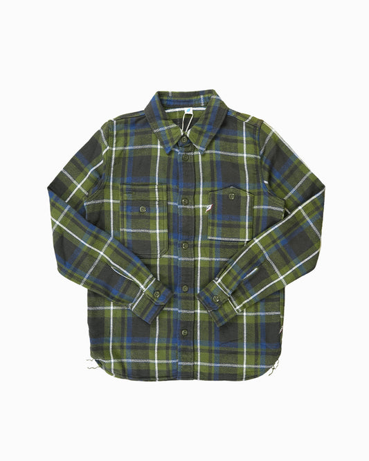 Pure Blue Japan Check Shirt 2222 Olive