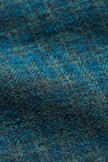 Pure Blue Japan 2235-GR Indigo Over-dyed Cotton Tweed Check Shirt - Green