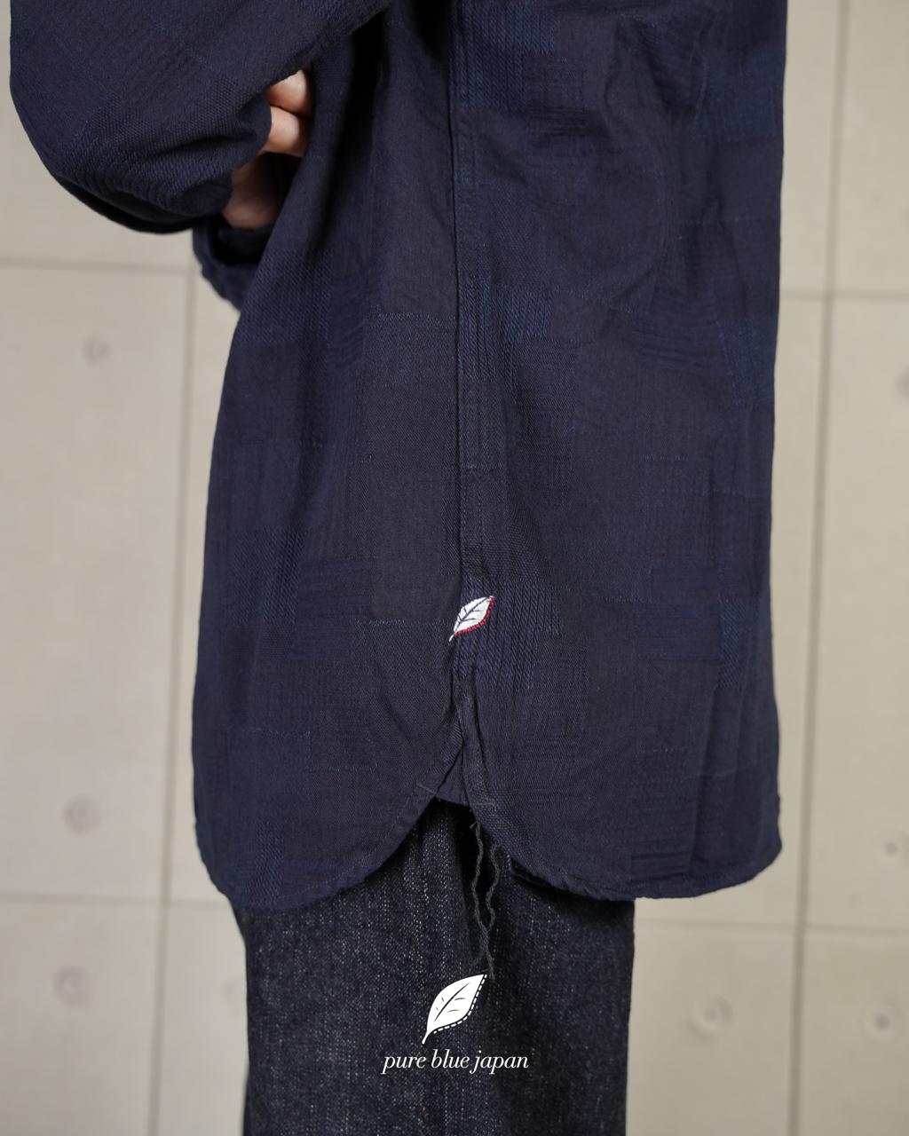 Pure Blue Japan Jacquard Patchwork Shirt long sleeve shirt 2239-ID