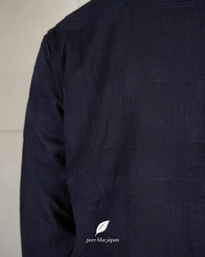 Pure Blue Japan Jacquard Patchwork Shirt long sleeve shirt 2239-ID