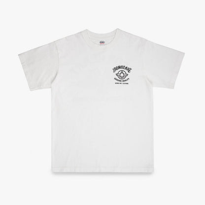 Iron Heart IHT-2502 7.5oz Printed Loopwheel Crew Neck T-Shirt - White