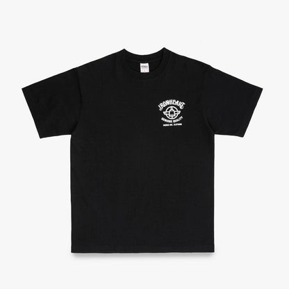 Iron Heart IHT-2502 7.5oz Printed Loopwheel Crew Neck T-Shirt Black
