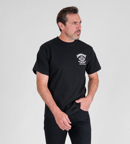 Iron Heart IHT-2502 7.5oz Printed Loopwheel Crew Neck T-Shirt Black