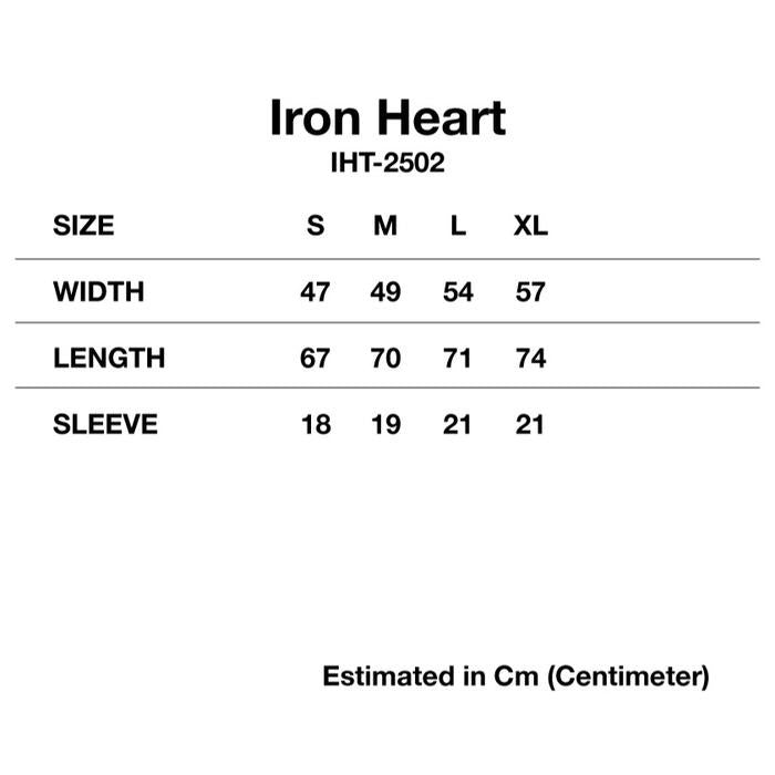 Iron Heart IHT-2502 7.5oz Printed Loopwheel Crew Neck T-Shirt Black