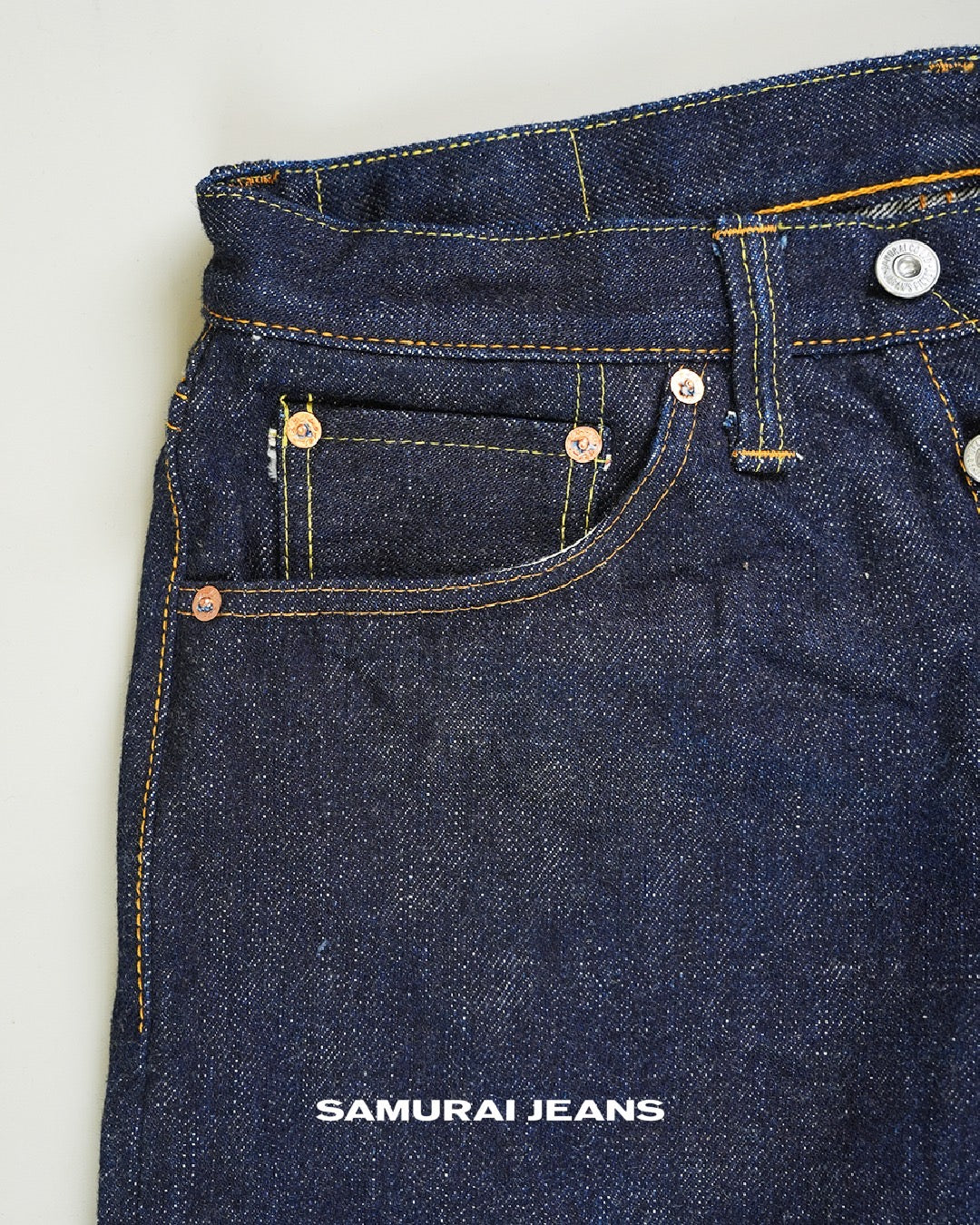 Samurai Jeans 520XX 21 oz Relaxed Tapered Yellow Paint