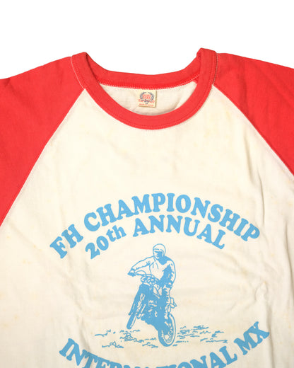 The Flat Head T-Shirt BR-08W FH CHAMP RED WHITE