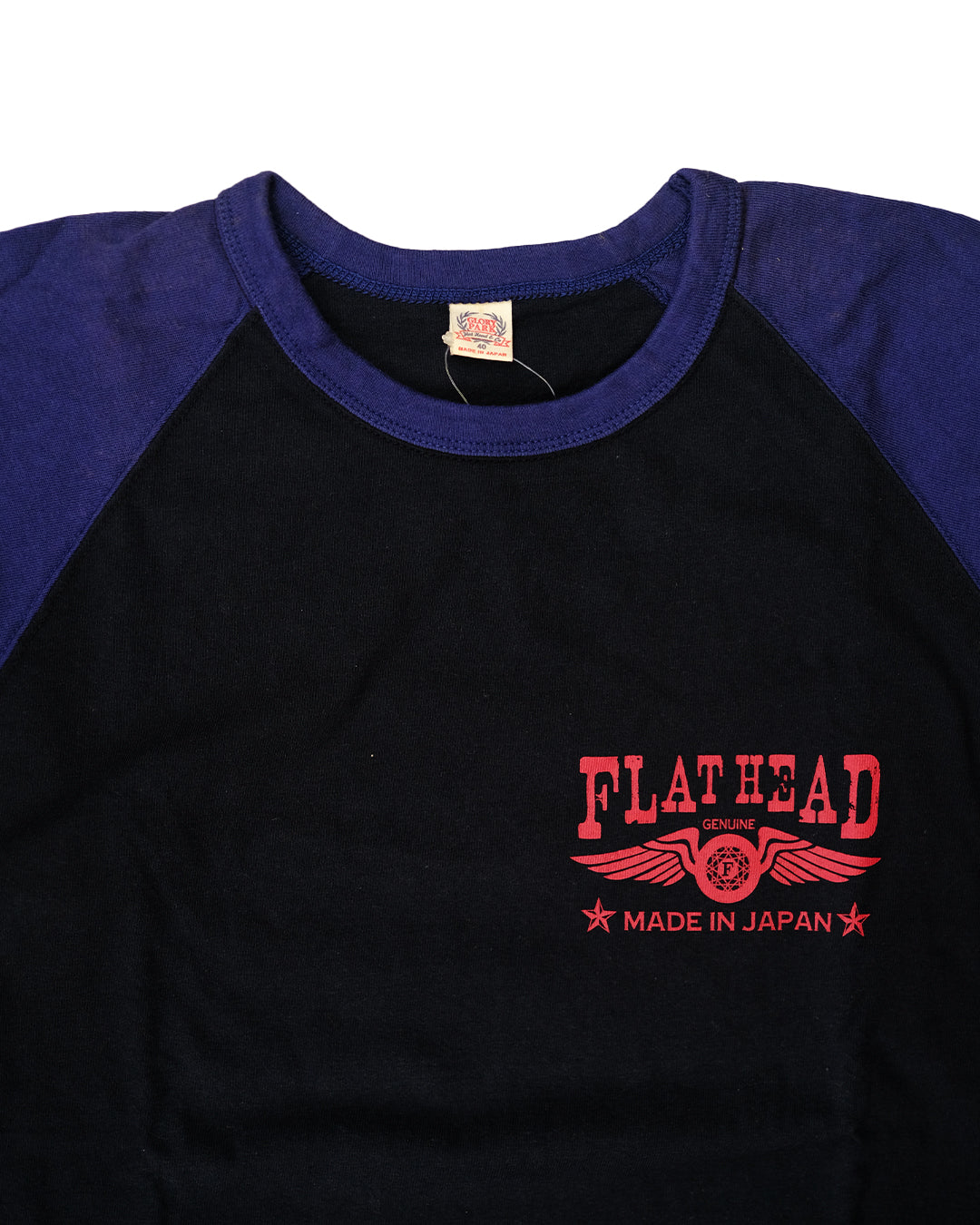The Flat Head T-Shirt BR-16W DURABLE WEAR BLACK NAVY